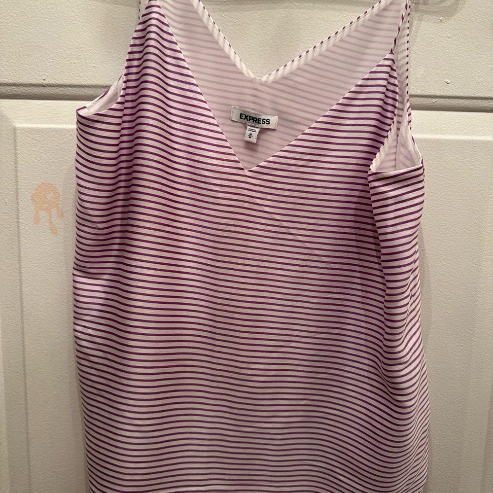 2/$15 Express purple striped tank top